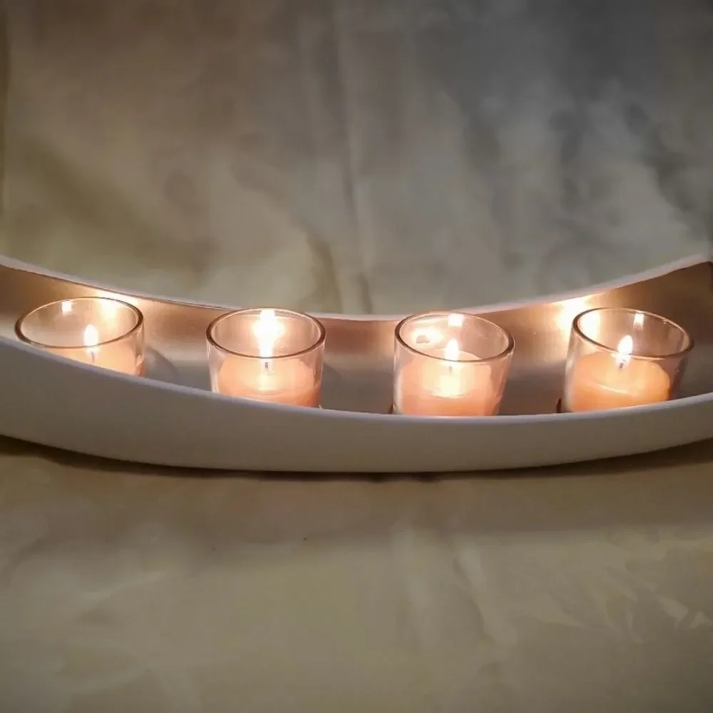 🩵NIB PartyLite White & Gold Embrace Centerpiece Candle Holder - Picture 6 of 12